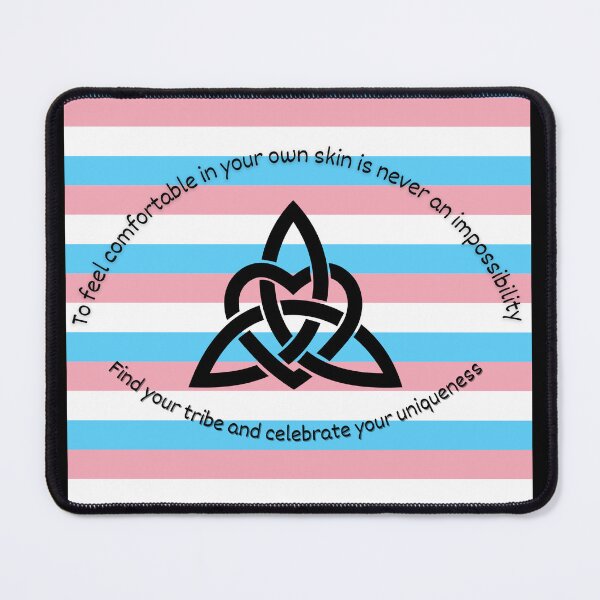 Item preview, Transgender flag with Triquetra Celtic knot designed and sold by DeaHeidiDesigns.