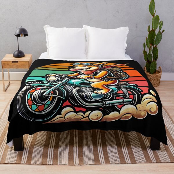 Item preview, "Cool Corgi on Motorcycle - Funny Retro Biker Dog Design for Animal Lovers designed and sold by DrawHandArt.