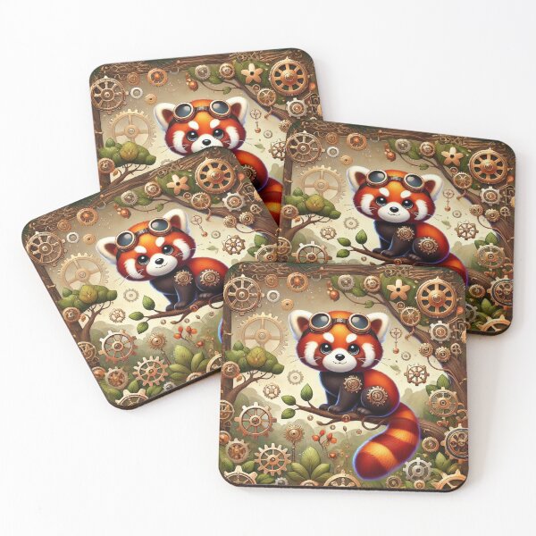 Item preview, Steampunk Red Panda in Forest designed and sold by Sillytoe.