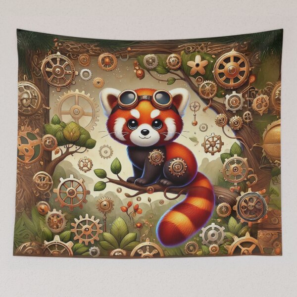 Item preview, Steampunk Red Panda in Forest designed and sold by Sillytoe.