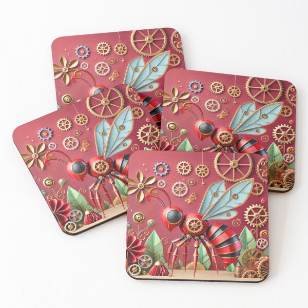 Item preview, Steampunk Red Paper Wasp designed and sold by Sillytoe.