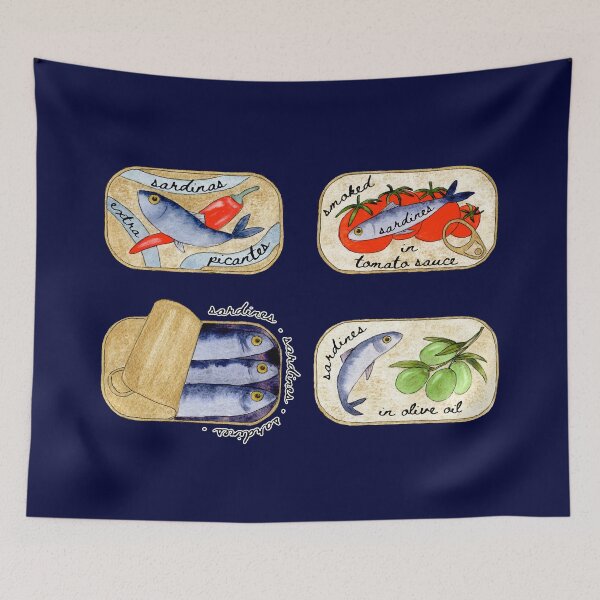 Item preview, Tins of Sardines in Watercolor designed and sold by andrebalest.art.