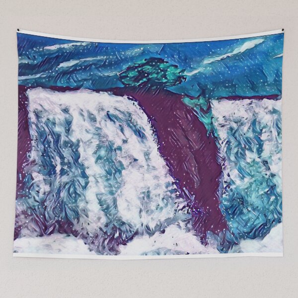 Item preview, Waterfall painting designed and sold by DoodlesDivine.