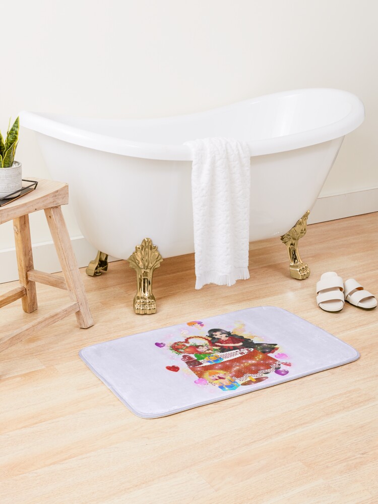 Thumbnail 1 of 6, Bath Mat, Hallie's Valentine Shop~Decorating For Valentine's Day designed and sold by FairyBookClub.