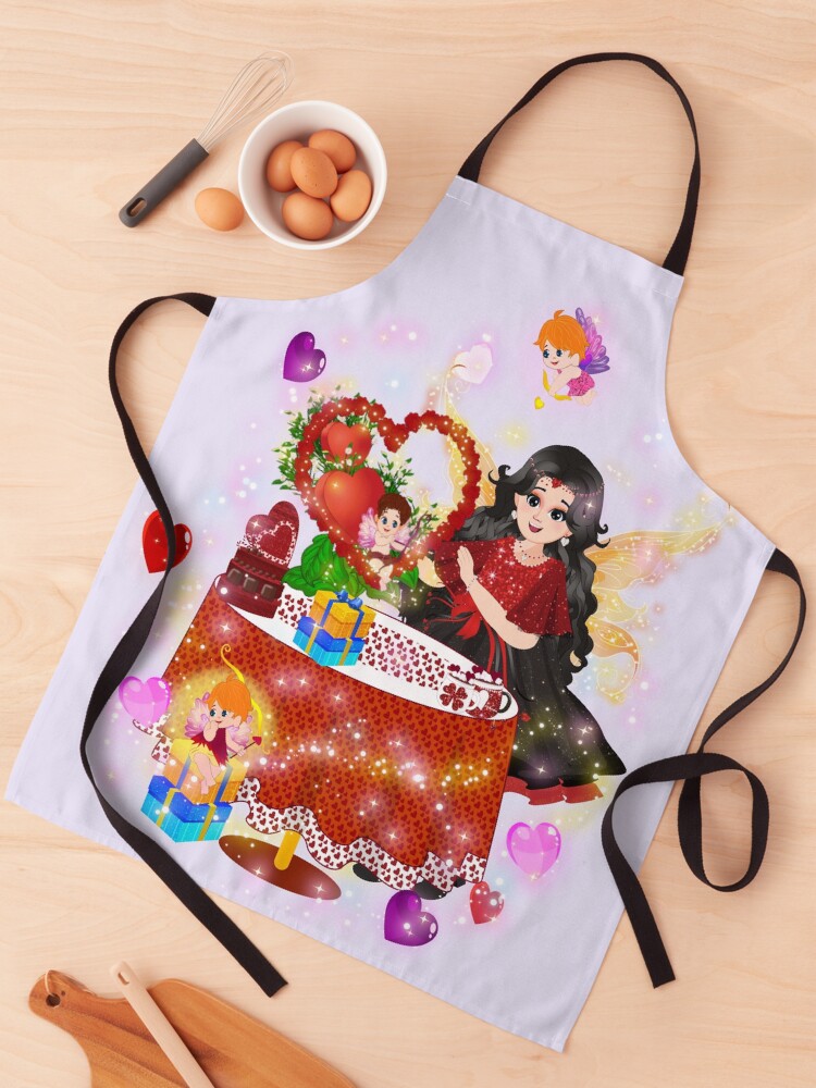 Thumbnail 1 of 6, Apron, Hallie's Valentine Shop~Decorating For Valentine's Day designed and sold by FairyBookClub.