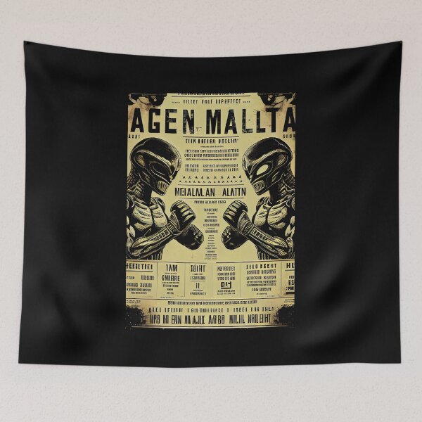 Item preview, Galactic Fight Night: Meialmlan vs Alattn (Alien Warriors in a Futuristic UFC Showdown) designed and sold by ZGigerBarker.