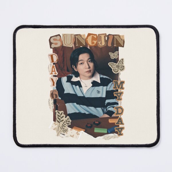 Item preview, DAY6 Sungjin Members Retro Scrapbook Brown Collage Design designed and sold by HELL0WBELLO.