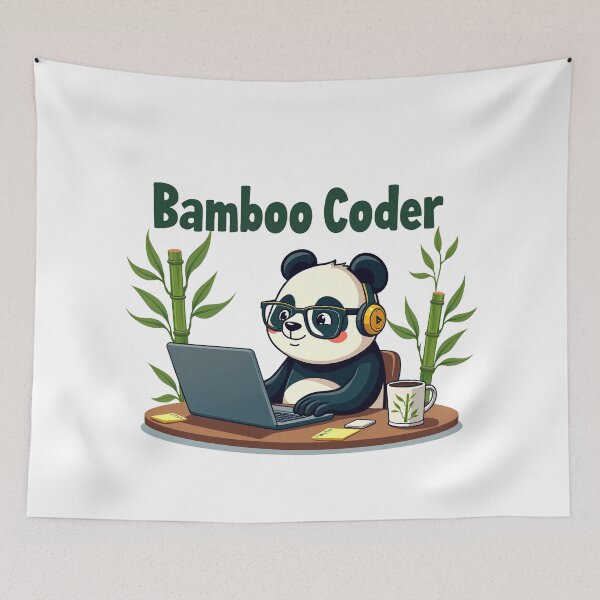 Item preview, Cute Bamboo Coder Panda designed and sold by Bulwshop.