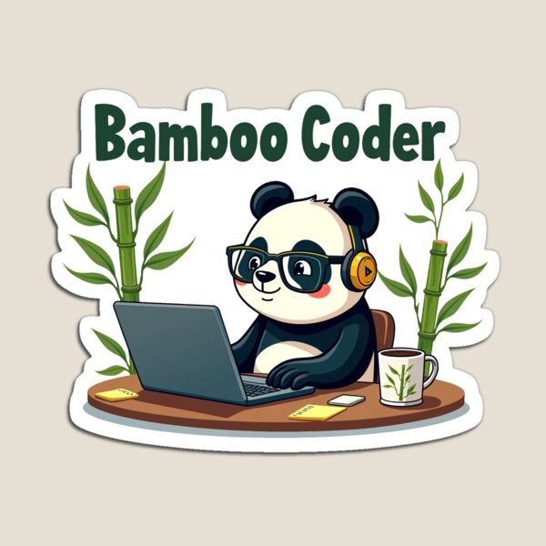 Item preview, Cute Bamboo Coder Panda designed and sold by Bulwshop.