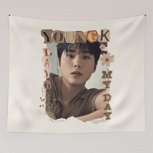 Item preview, DAY6 Young K Members Retro Scrapbook Brown Collage Design designed and sold by HELL0WBELLO.