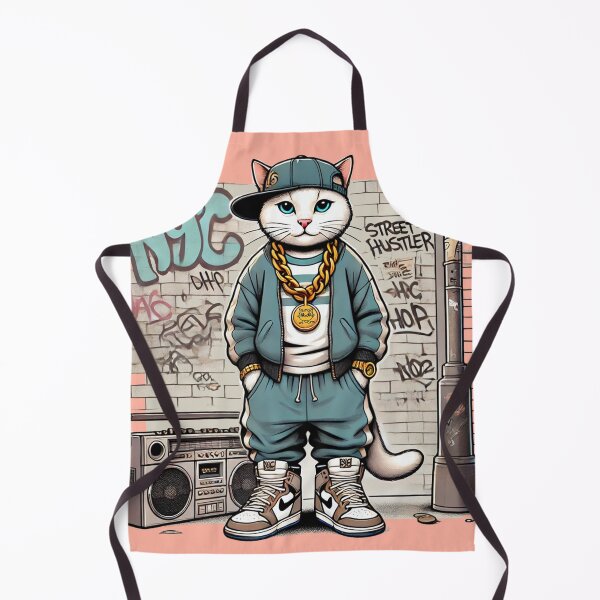 Item preview, "Street Hustler Cat" 90s hip-hop Funny Sticker designed and sold by WeLoveCatss.