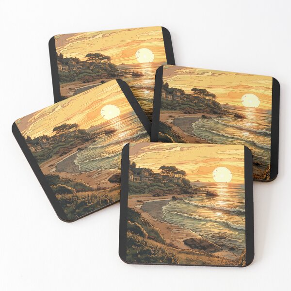 Item preview, Golden Coastline: A Tranquil Sunset Over the Ocean designed and sold by ZGigerBarker.