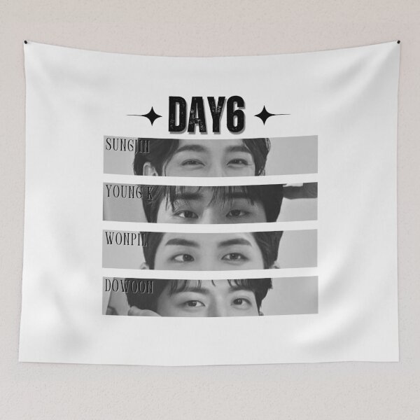 Item preview, DAY6 Group Eye Members Retro Scrapbook Black And White Collage Design designed and sold by HELL0WBELLO.