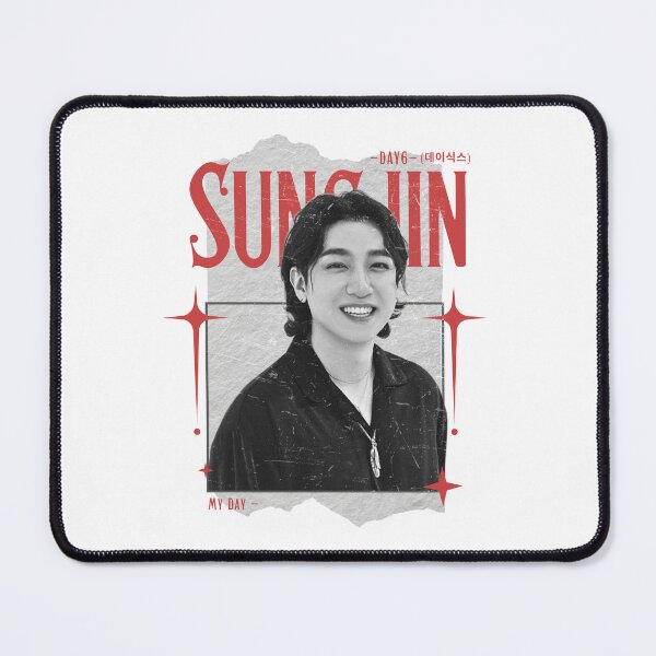 Item preview, DAY6 Sungjin Members Retro Scrapbook Black and Red Collage Design designed and sold by HELL0WBELLO.