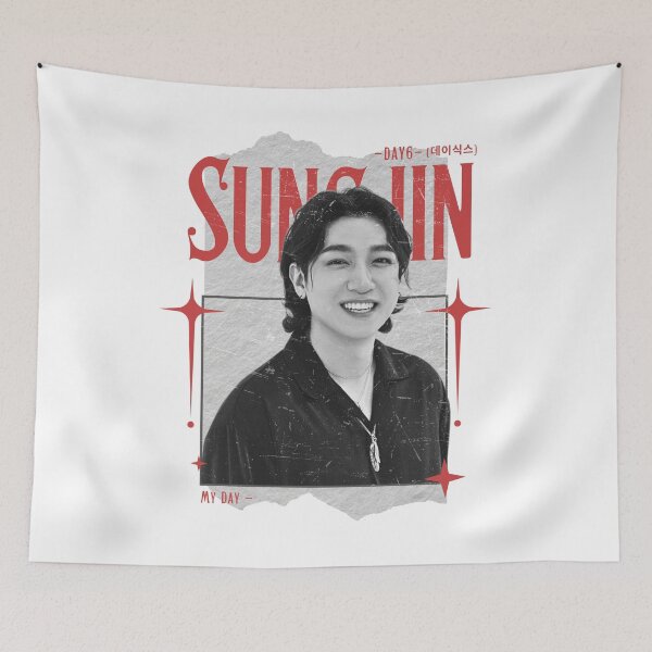 Item preview, DAY6 Sungjin Members Retro Scrapbook Black and Red Collage Design designed and sold by HELL0WBELLO.