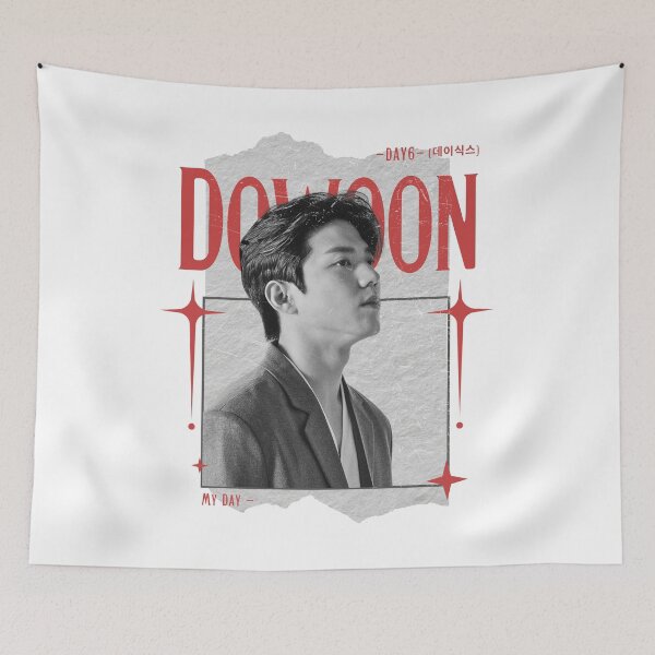 Item preview, DAY6 Dowoon Members Retro Scrapbook Black and Red Collage Design designed and sold by HELL0WBELLO.