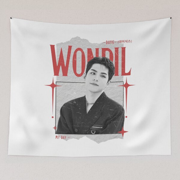Item preview, DAY6 Wonpil Members Retro Scrapbook Black and Red Collage Design designed and sold by HELL0WBELLO.