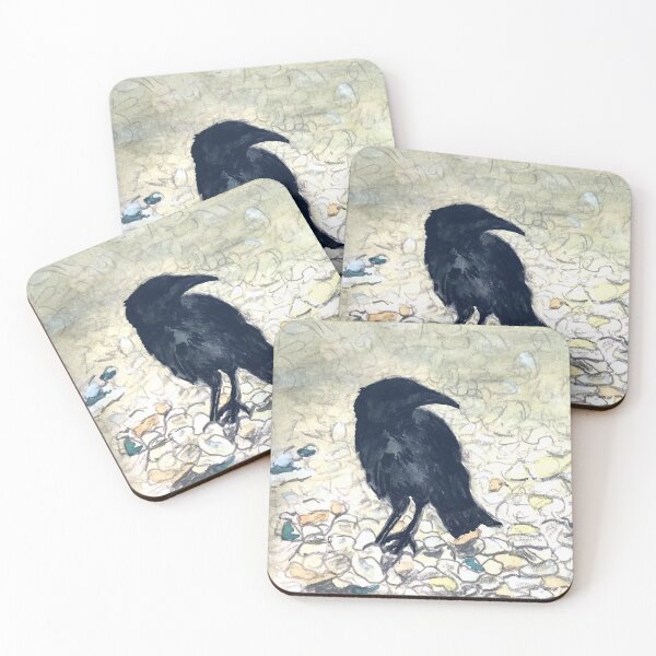 Item preview, Crow on Pebbles, Hayling Island Beach designed and sold by Dianna Hardy Art.