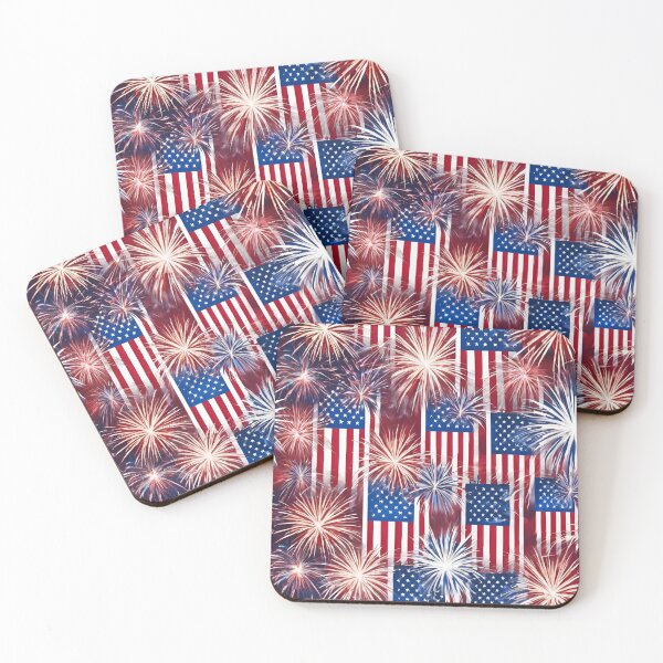 Item preview, USA Flags Fireworks Freedom Celebration designed and sold by FroggyFly Designs.