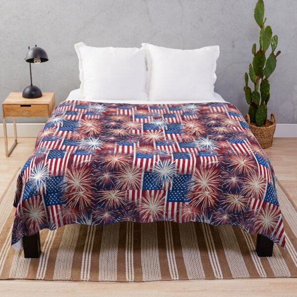 Item preview, USA Flags Fireworks Freedom Celebration designed and sold by FroggyFly Designs.