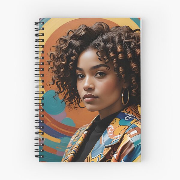Item preview, A person with curly hair stands before a vibrant, swirling mural of abstract patterns and colors, creating a dynamic backdrop designed and sold by homydesign.