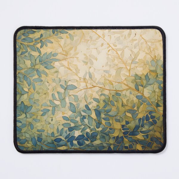 Item preview, Overlapping leaves in shades of blue and green with delicate branches. Natural and organic pattern designed and sold by homydesign.