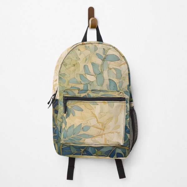 Item preview, Overlapping leaves in shades of blue and green with delicate branches. Natural and organic pattern designed and sold by homydesign.