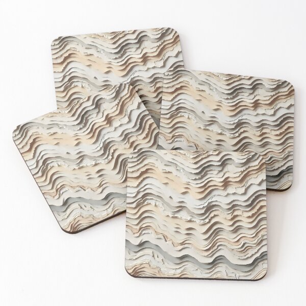 Item preview, Wavy layers of paper create a textured abstract pattern with subtle shadows and depth designed and sold by homydesign.