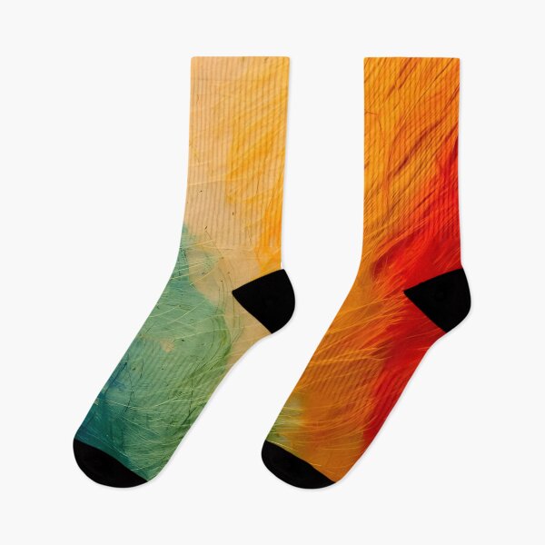 Item preview, A vibrant abstract with textured strokes of blue green yellow and red creating a dynamic composition designed and sold by homydesign.