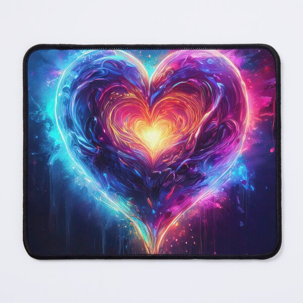 Item preview, A large neon heart with vibrant colors on a dark background designed and sold by homydesign.