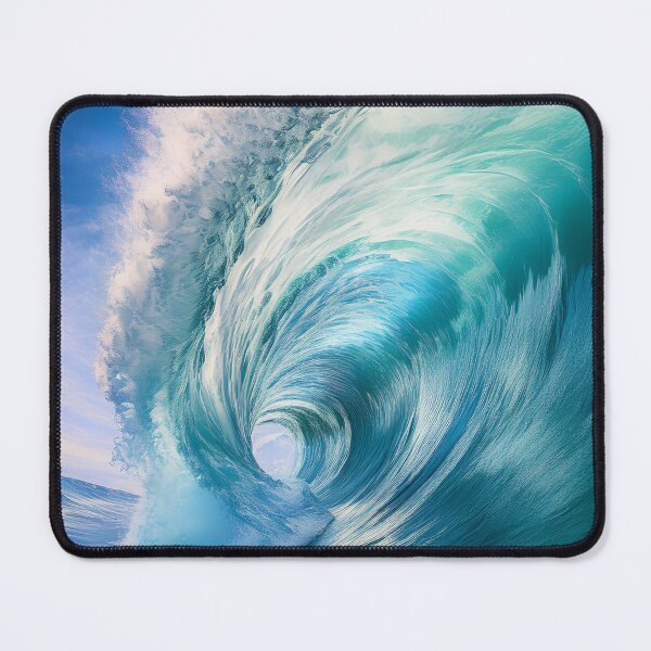 Item preview, A stunning, digitally created image of a massive ocean wave curling into a perfect tube, capturing the dynamic motion and vibrant colors of the sea designed and sold by homydesign.
