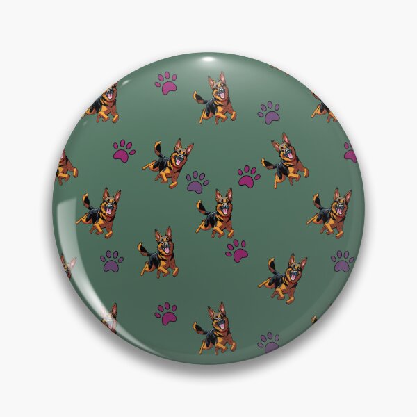 Item preview, German Shepherd with paw prints designed and sold by SlothPrints.