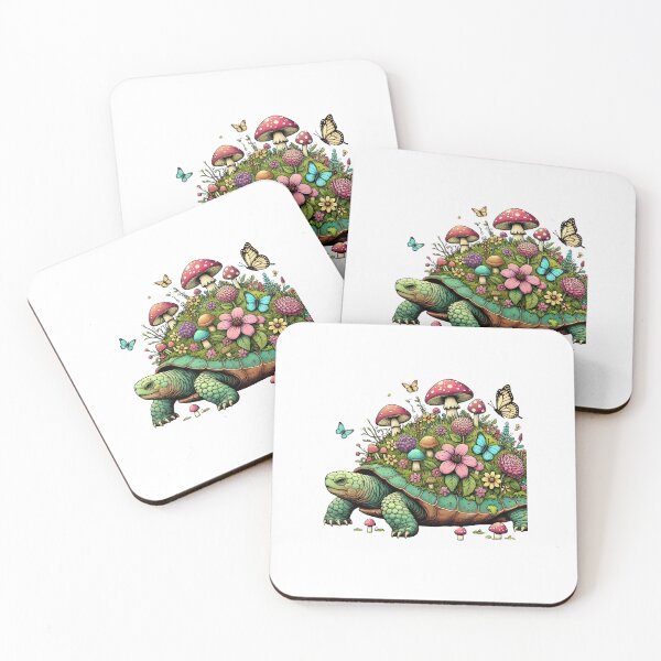 Item preview, Turtle with Garden Shell - Whimsical Nature Illustration designed and sold by Designeerguy.
