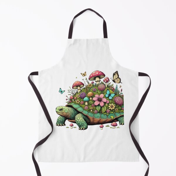 Item preview, Turtle with Garden Shell - Whimsical Nature Illustration designed and sold by Designeerguy.