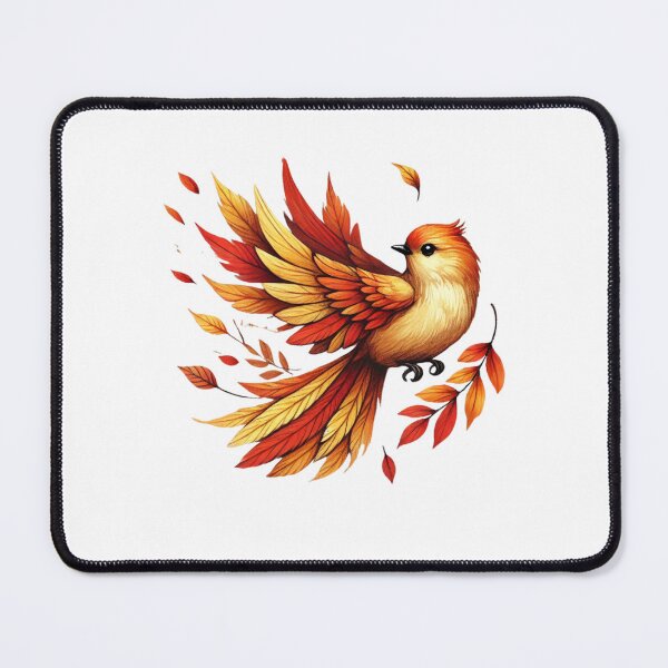 Item preview, Bird with Autumn Leaf Feathers - Whimsical Fall Art designed and sold by Designeerguy.