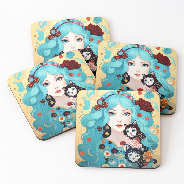 Item preview, Beautiful girl with a cat. designed and sold by Natalia-Vlad.