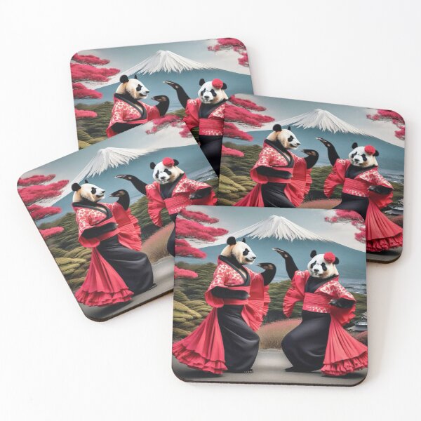 Item preview, A couple of geisha pandas are dancing designed and sold by PhilDreams.