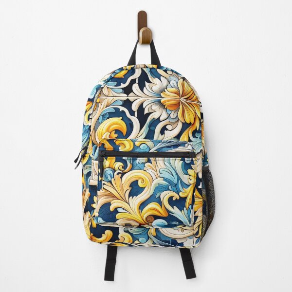 Item preview, Intricate blue and gold floral pattern, inspired by traditional Portuguese tilework designed and sold by homydesign.