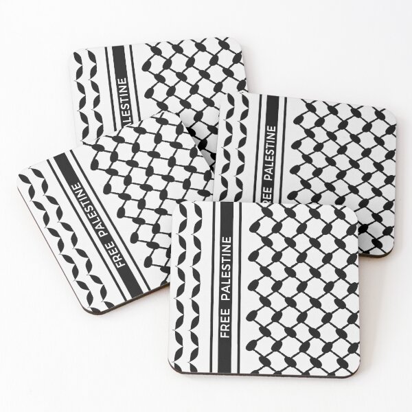 Item preview, Kufiya Pattern Black White Free Palestine Free Gaza Peace War Islam designed and sold by Annika Shurafa.