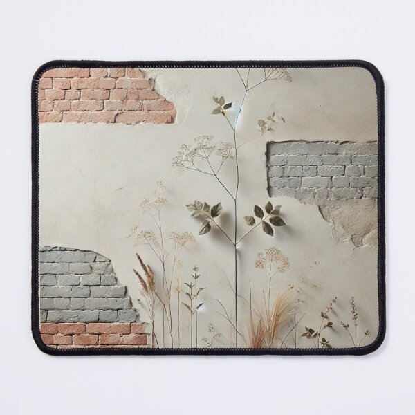 Item preview, Minimalist Botanical Wall Art - Nordic Brick & Wildflower Design designed and sold by MellowLazy.