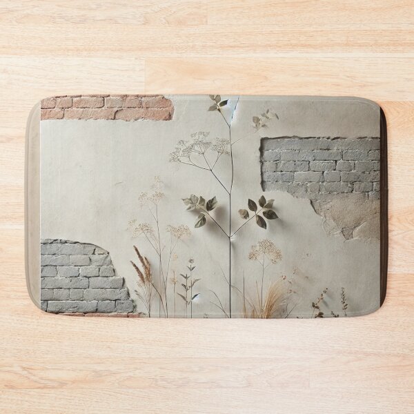 Item preview, Minimalist Botanical Wall Art - Nordic Brick & Wildflower Design designed and sold by MellowLazy.