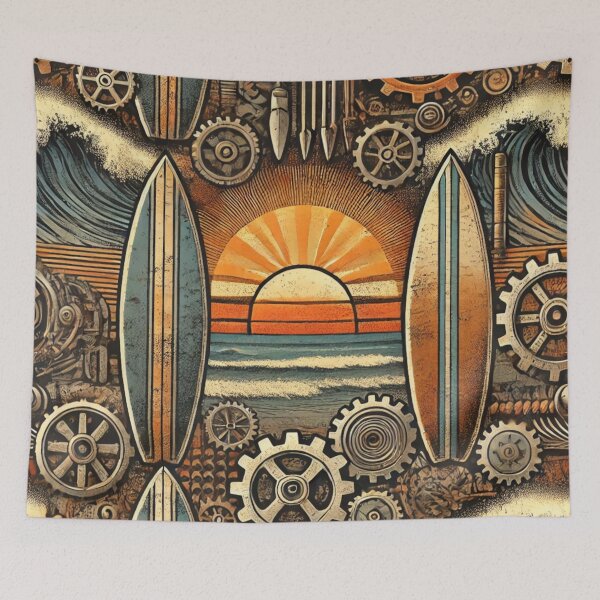 Item preview, Industrial Surf Sunset Gem: Waves of Mechanica designed and sold by MellowLazy.