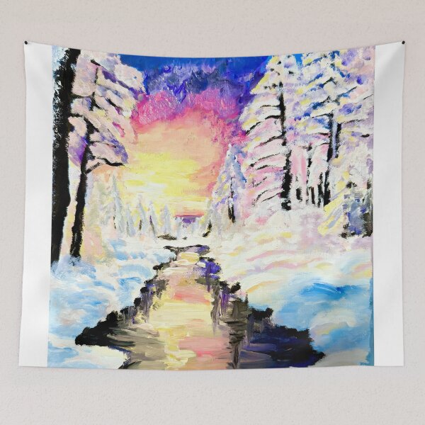 Item preview, Snowy Landscape Painting designed and sold by Aroeldesigns.