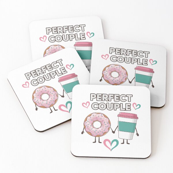 Item preview, Perfect Couple Cute Romantic Coffee and Donut designed and sold by tmerchtrends.