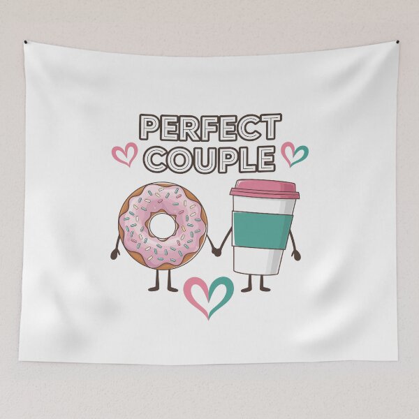 Item preview, Perfect Couple Cute Romantic Coffee and Donut designed and sold by tmerchtrends.