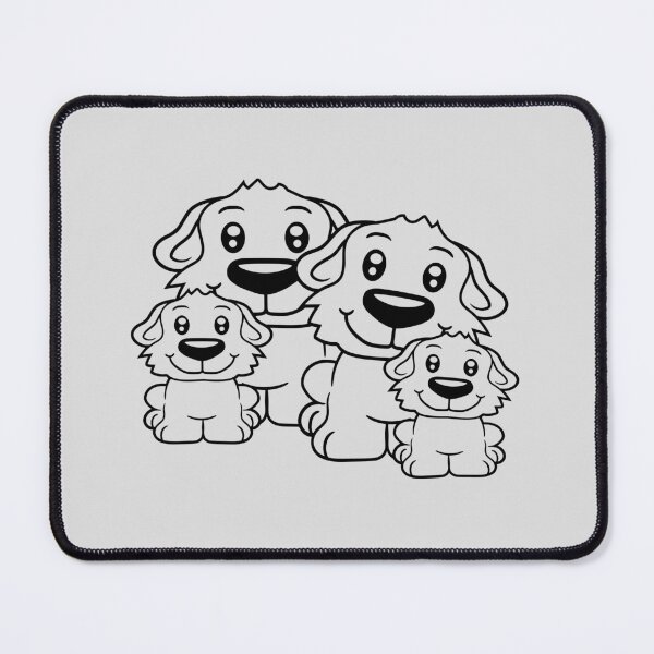 Item preview, 4 Dogs Family Two Children Parents Mother Father Dad Mom Cute designed and sold by shirt-o-mat.