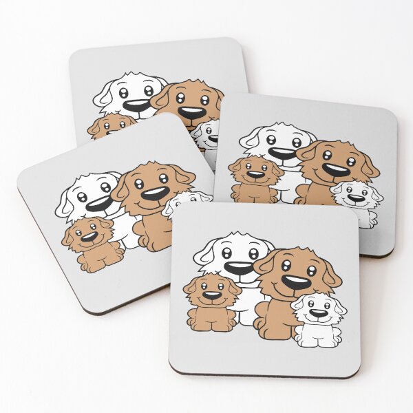 Item preview, 4 Dogs Family Two Children Parents Mother Father Dad Mom Cute designed and sold by shirt-o-mat.