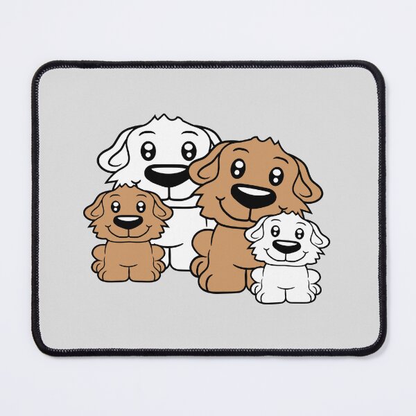 Item preview, 4 Dogs Family Two Children Parents Mother Father Dad Mom Cute designed and sold by shirt-o-mat.