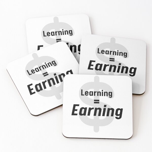 Item preview, Learning Equals Earning Inspirational Typography Design designed and sold by cosmiccircles01.