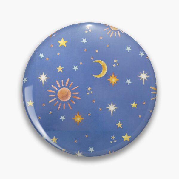 Item preview, 70's Boho Sun Moon Pattern Watercolor designed and sold by EmLosin.